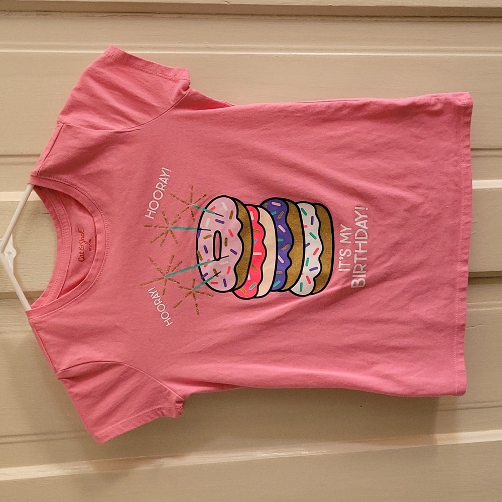 Birthday top HOORAY! medium 7/8 pink
